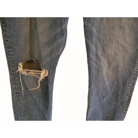 Ann Taylor Loft Denim Crop Jeans Distressed High Waist Straight Womens Size 14 - Picture 4 of 8